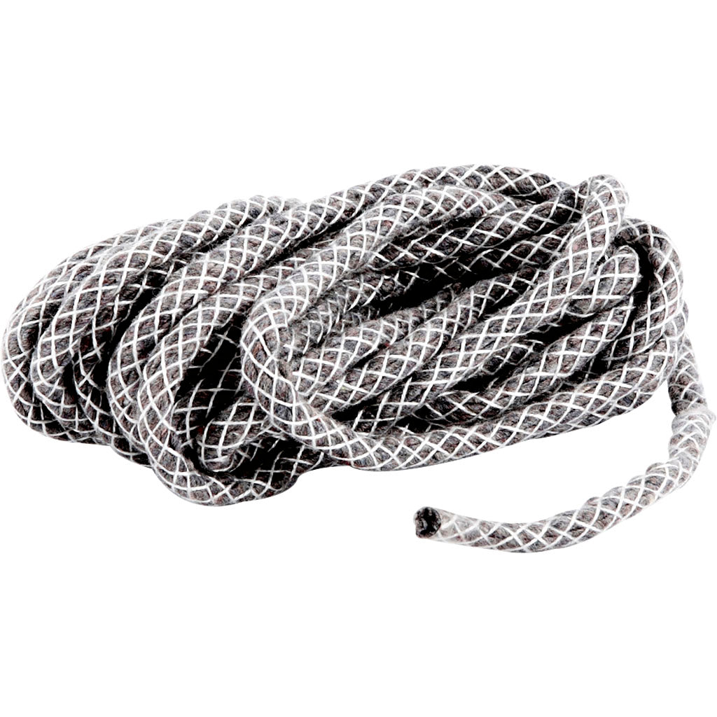 Mèche pour bougies d'extérieur, adaptée aux bougies d'un diamètre maximum de 12 cm, épaisseur 5 mm, 5 m 1 boîte