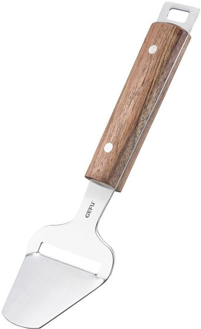 Trancheuse à fromage Gefu madero – pour fromage à pâte dure et mi-dure – acier inoxydable et bois de noyer – 24,3 cm