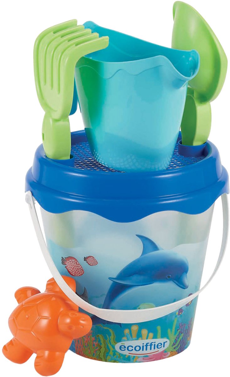 Ecoiffier Bucket Set Dolphin avec accessoires, 6DLG.