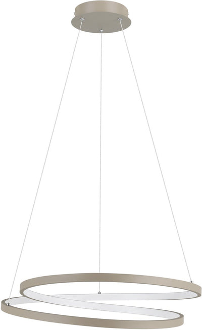 Lampe à suspension Eglo ruotale / LED - ø 55 cm - coloris sable beige blanc