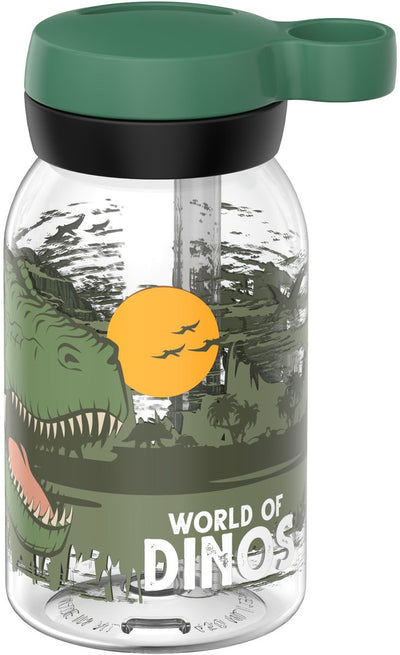 Gourde Mepal avec paille campus - 450 ml - gourde enfants - étanche - couvercle hygiénique à visser - dinosaure