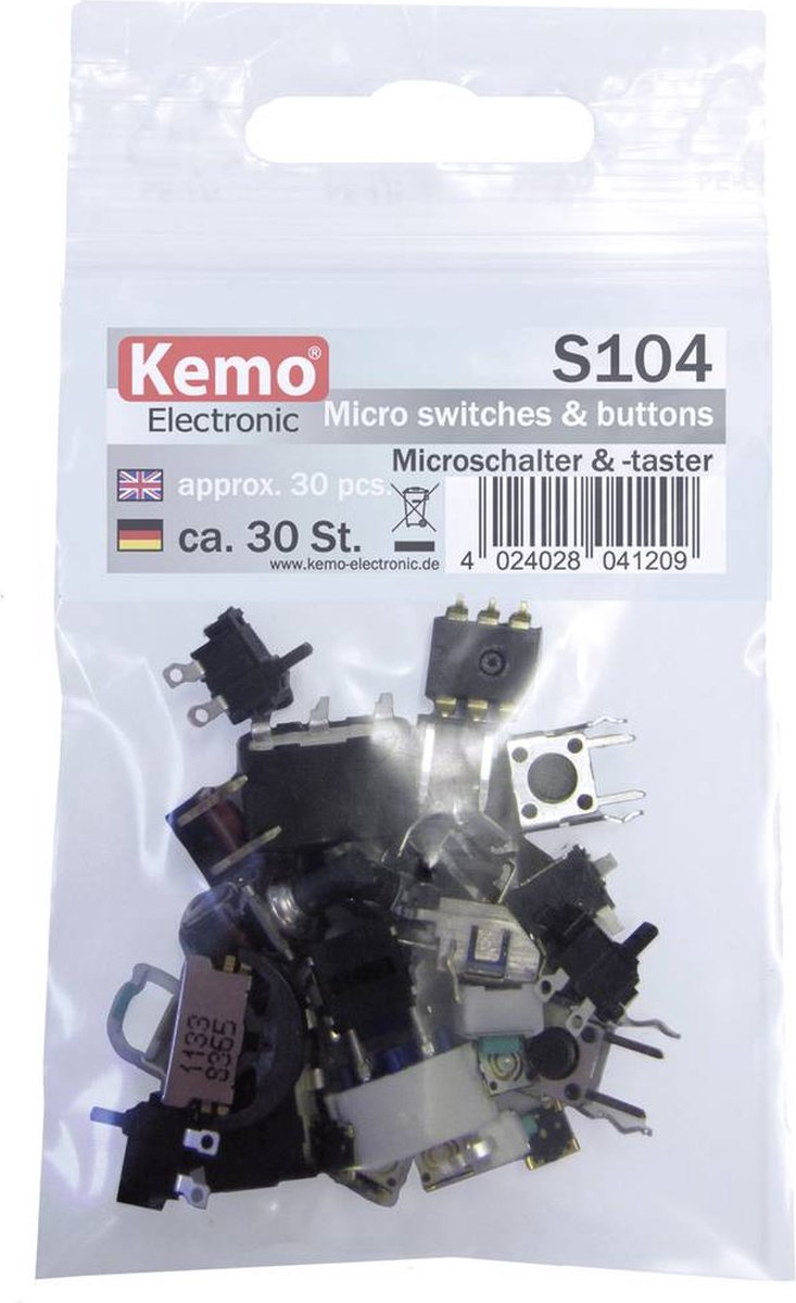 Assortiment de micro-interrupteurs Kemo s104 moment 30 pièces