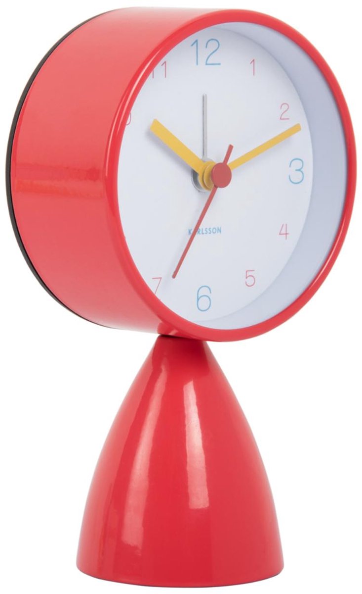 Karlsson réveil funky vibes - rouge écarlate - 7,8x7,8x13,3cm - moderne - réveil pour chambre - réveils