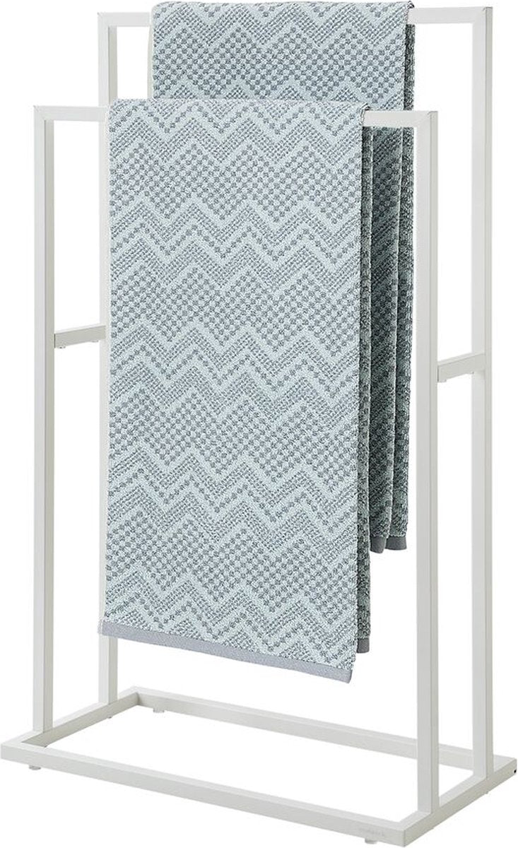 Sealskin carré - porte-serviettes sur pied - 24 x 48 x 78,5 cm - pour 2 serviettes - blanc