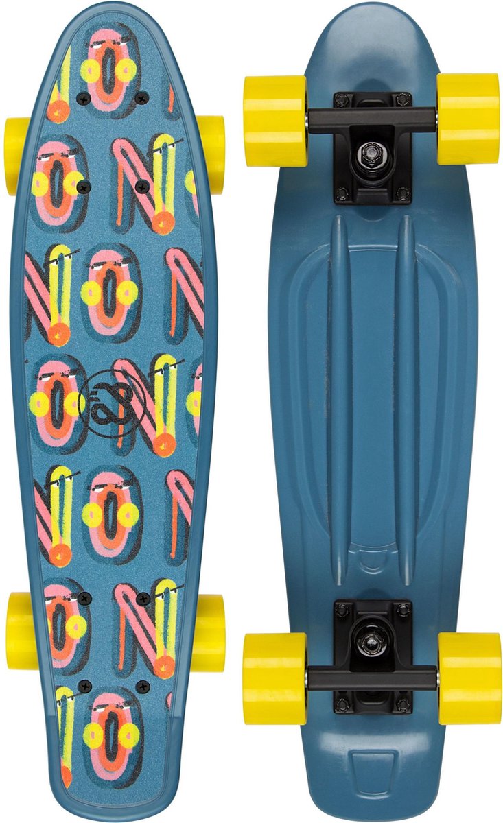 Nijdam flipgrip skateboard - gamester - bleu jaune