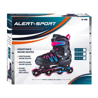 Alerte Alerte en ligne Skates Taille 35-38 Rose Blue Black