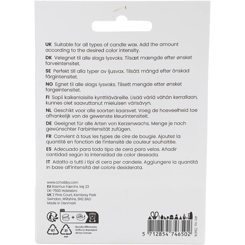 Teinture pour bougie Creativ company, crème, 5 gr 1 boîte