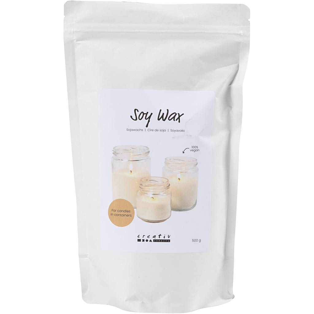 Cire de soja Creativ company, pour bougies en pots, crème, 500 gr 1 boîte
