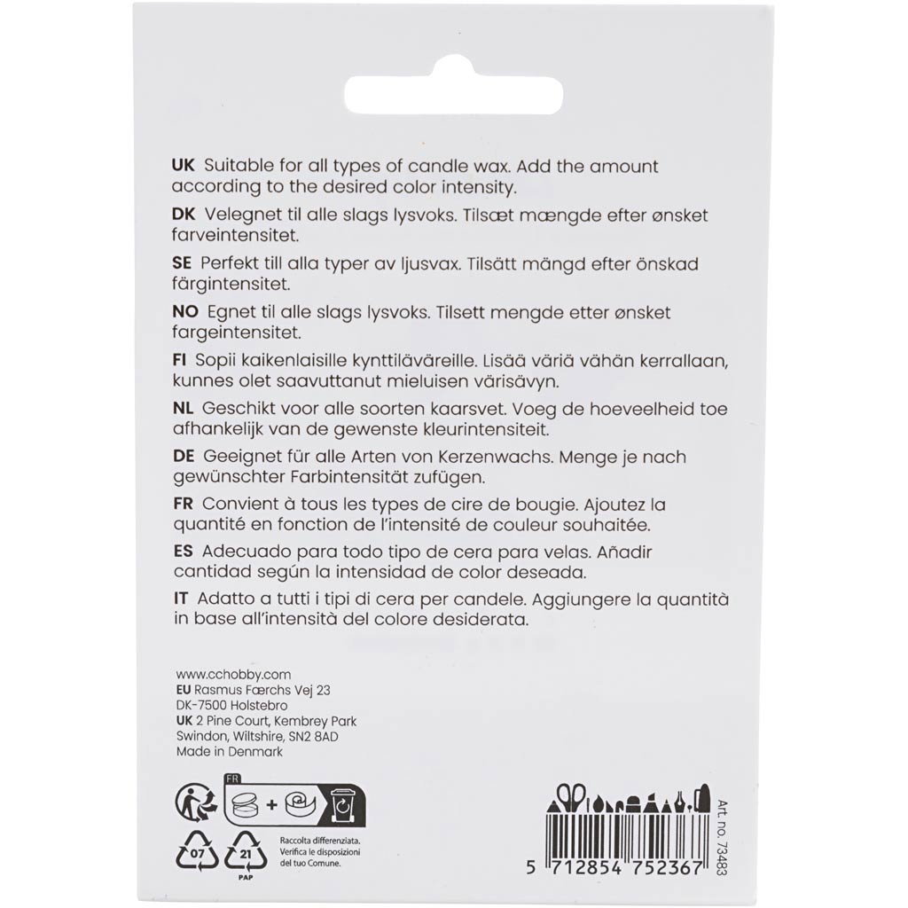 Teinture pour bougie Creativ company, rose, 5 gr 1 boîte