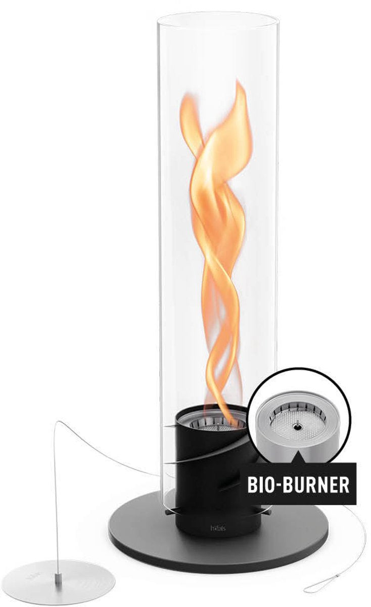 Höfats spin classic table fire 900 cheminée au bioéthanol noire sur liquide, cheminée de table en acier inoxydable, cheminée de table chauffante pour l'intérieur et l'extérieur
