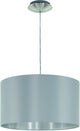 Eglo maserlo - suspension - 1 lumière - ø38 cm - tissu - gris, argent
