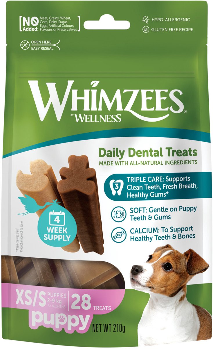 Whimzees chiot xs s - collations à mâcher - chien - 28 pcs