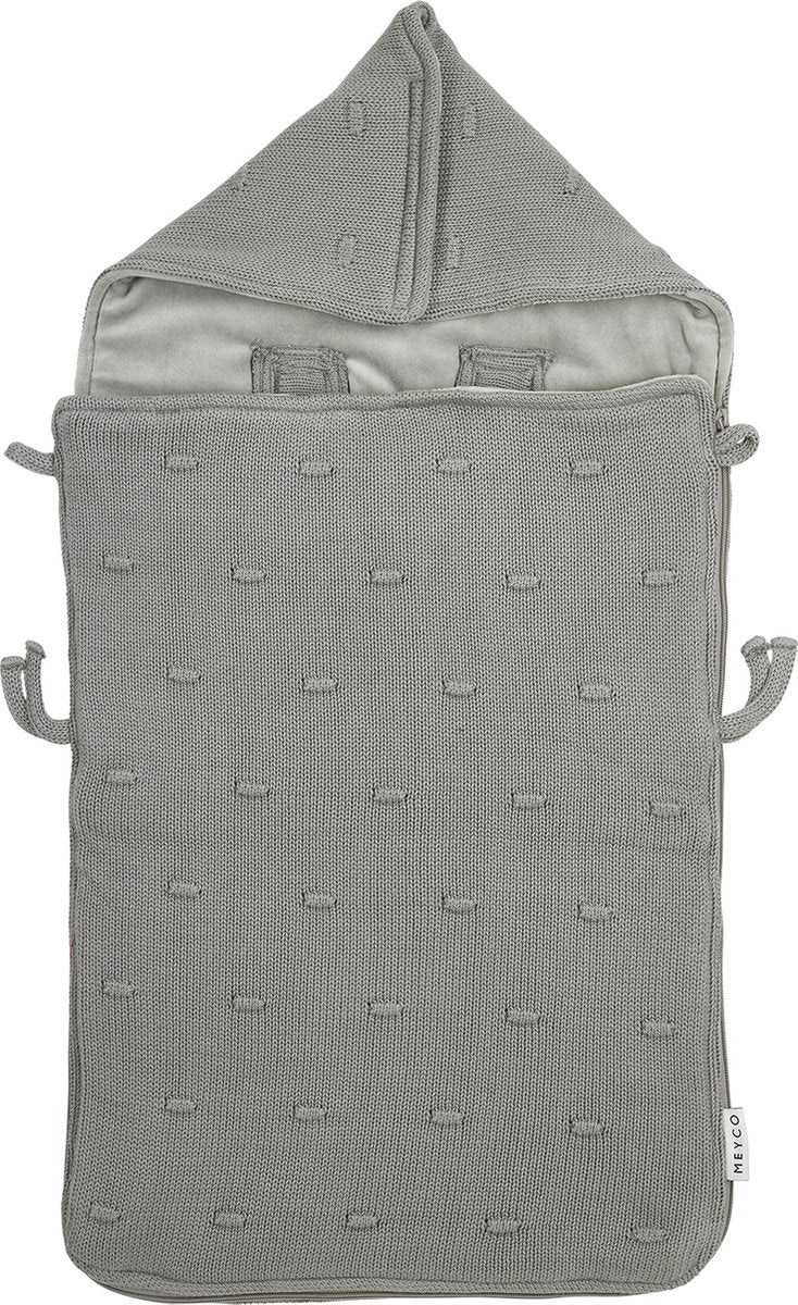 Chancelière bébé noeuds Meyco - gris - 40x82cm
