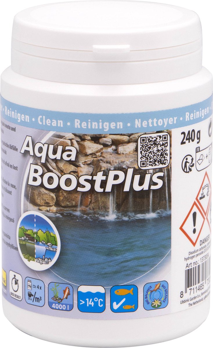 Ubbink - agent de traitement de l'eau de bassin - aqua boost plus 240g - entretien de l'eau