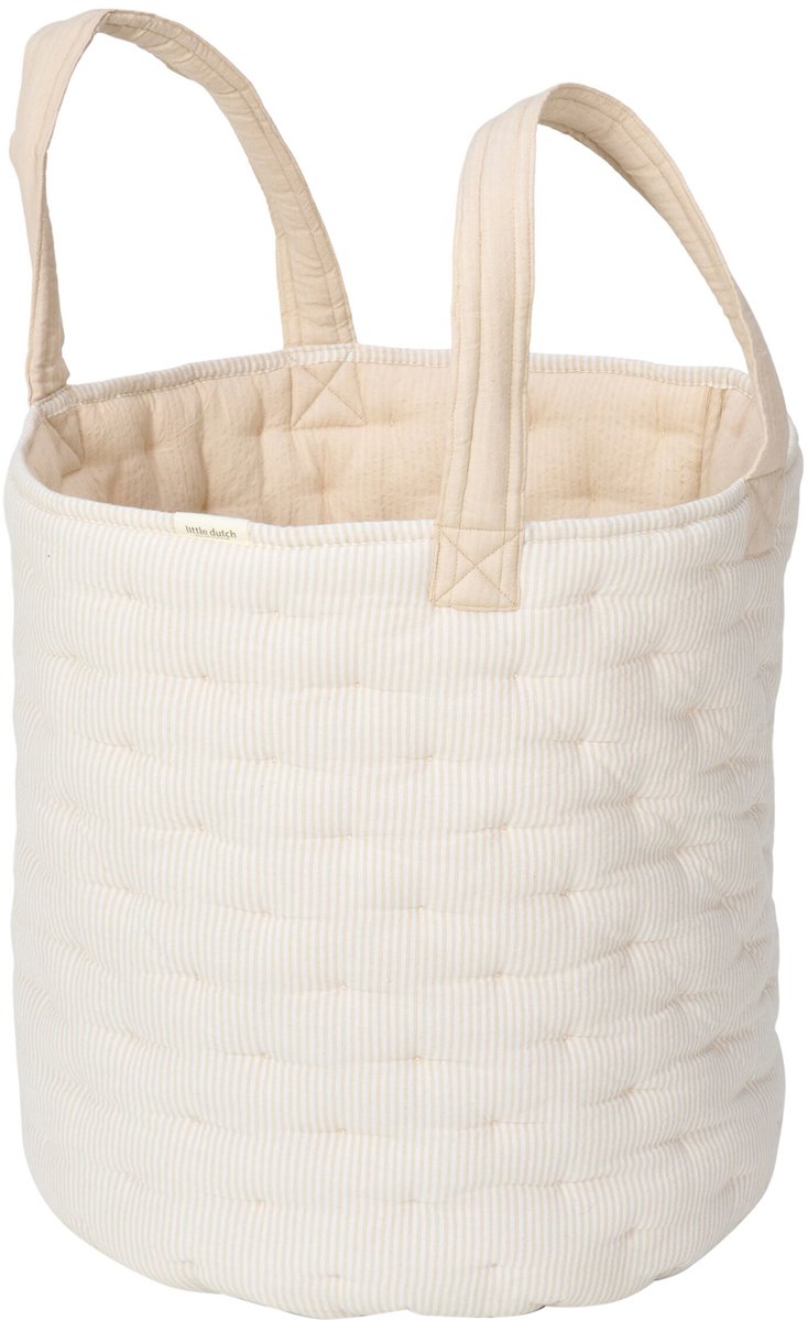 Petit panier de rangement Little Dutch pure - rayures beiges douces