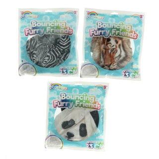 Pluchiez rebondissant animaux sauvages à fourrure 23 cm Assorti Panda Zebra Tiger