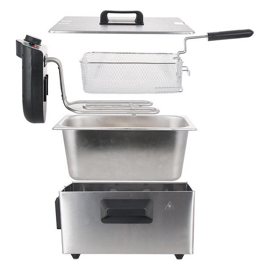 Emerio df-120482 friteuse 3l 2000w acier inoxydable noir