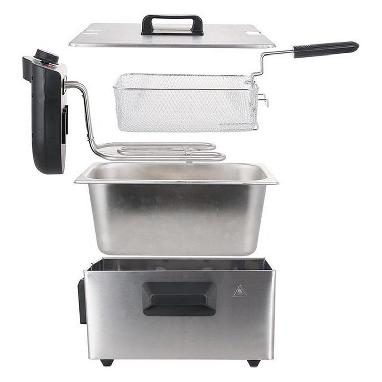 Emerio df-120482 friteuse 3l 2000w acier inoxydable noir
