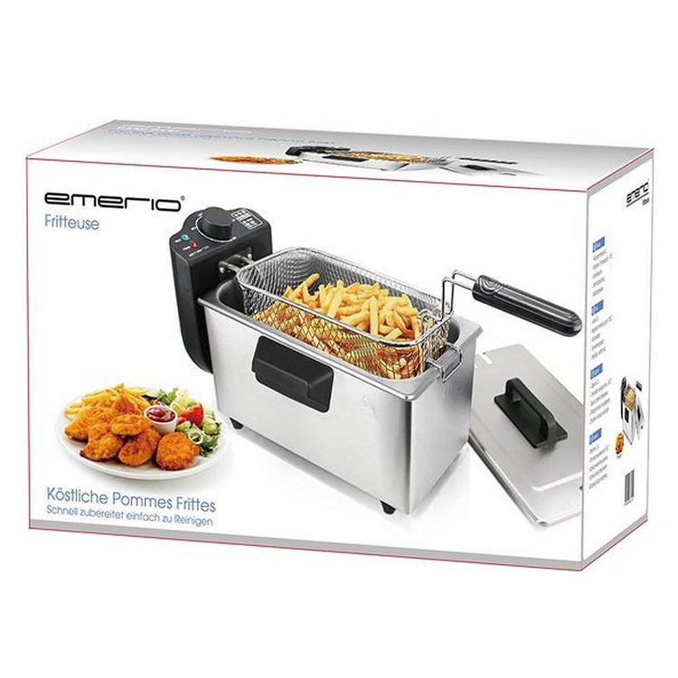 Emerio df-120482 friteuse 3l 2000w acier inoxydable noir