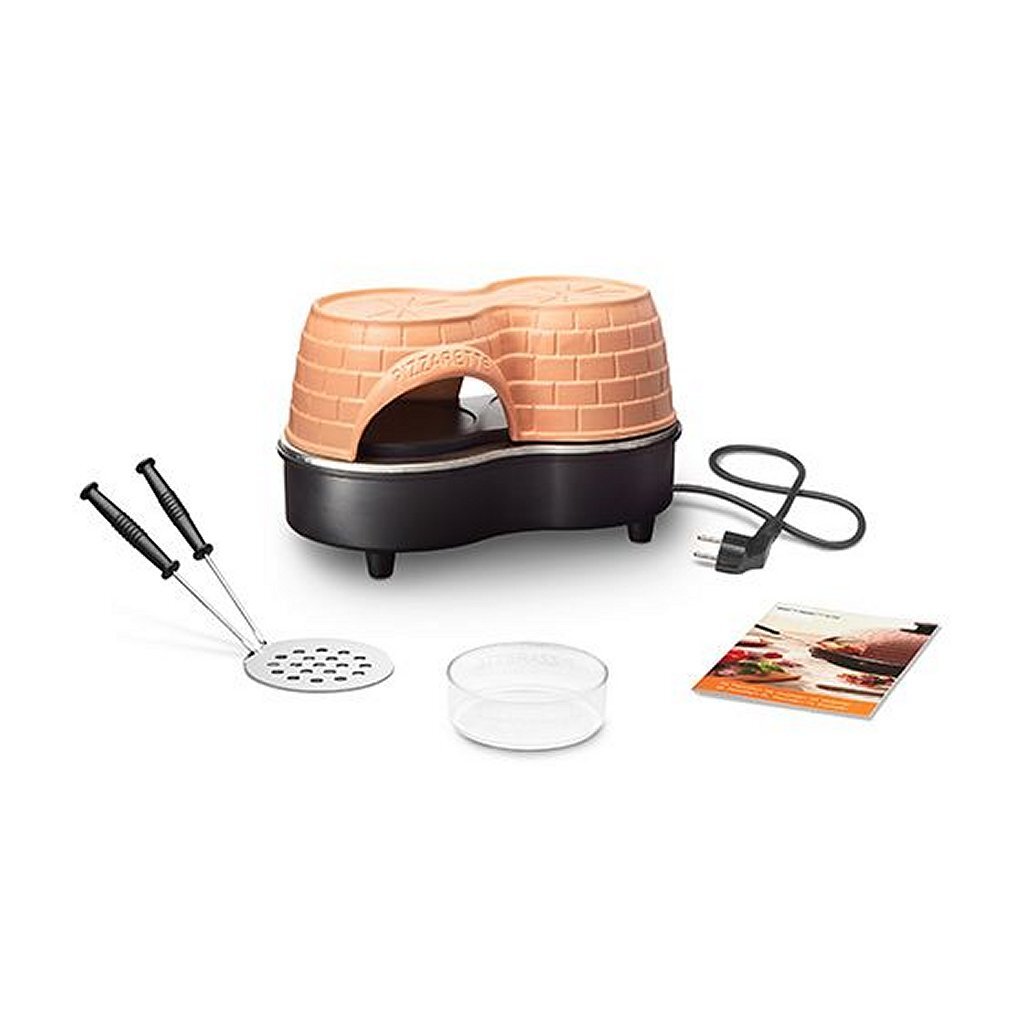 Emerio Emerio PO-122250 Pizzarette Duo + 2 spatules en terre cuite noire