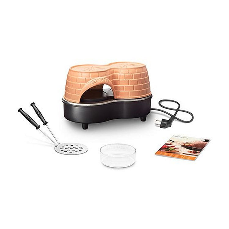Emerio Emerio PO-122250 Pizzarette Duo + 2 spatules en terre cuite noire