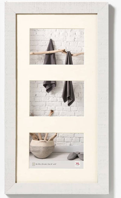 Walther home - cadre en bois - format photo 3x10x15 cm - blanc polaire