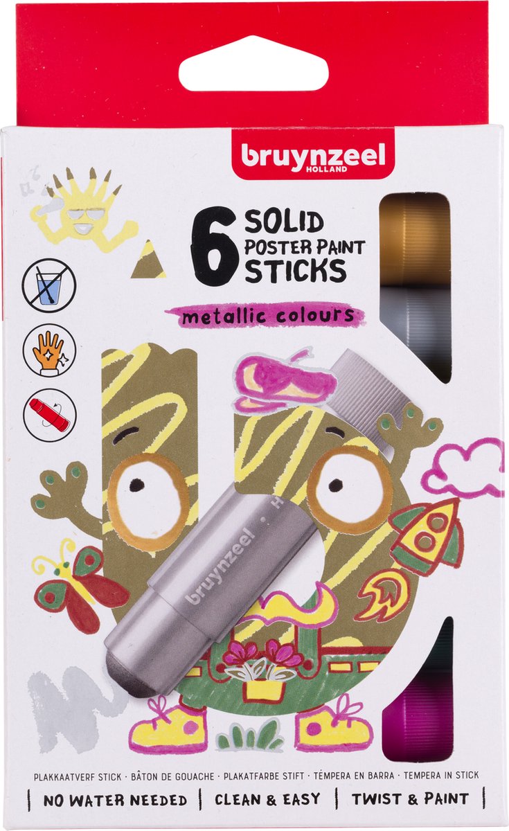 Bruynzeel Plakkaat Paint Sticks Metallic, 6st.