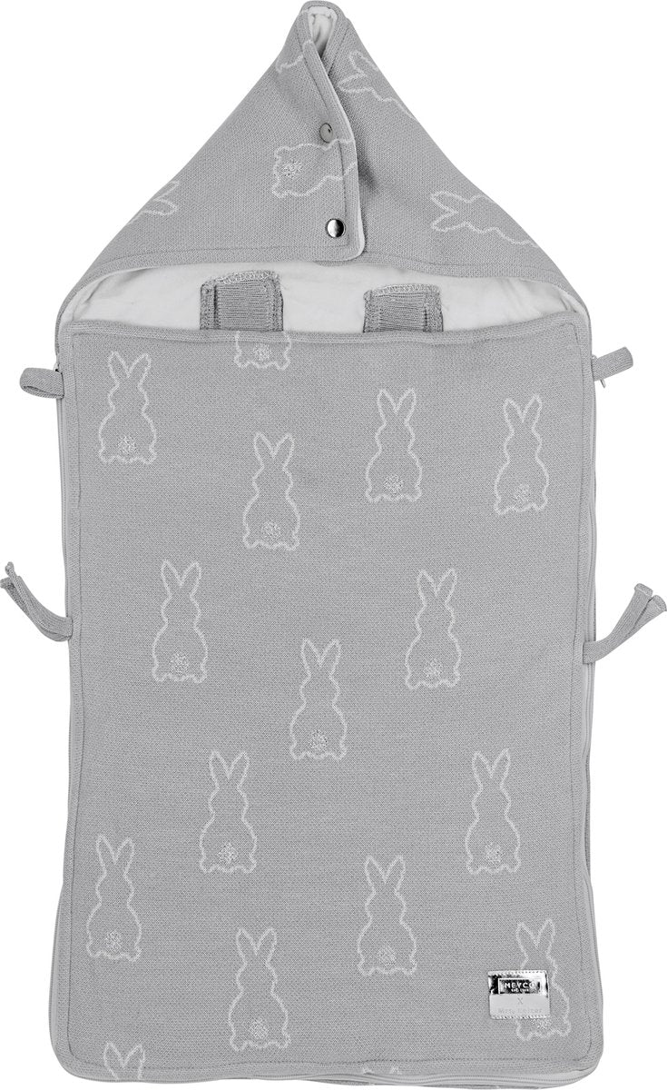 Chancelière lapin Meyco baby x mrs.keizer - argent - 40x82cm