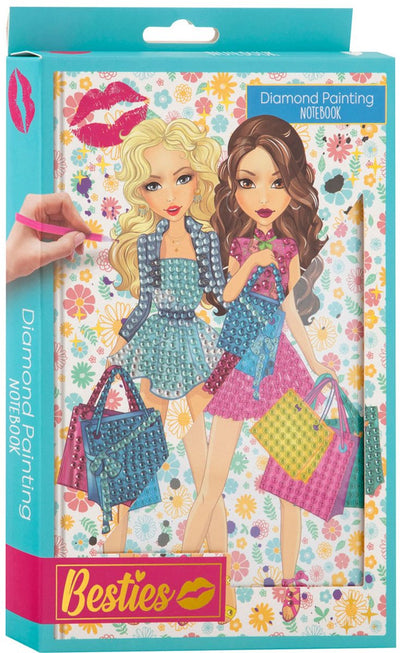 Besties Diamond Painting Notebook - Bleu