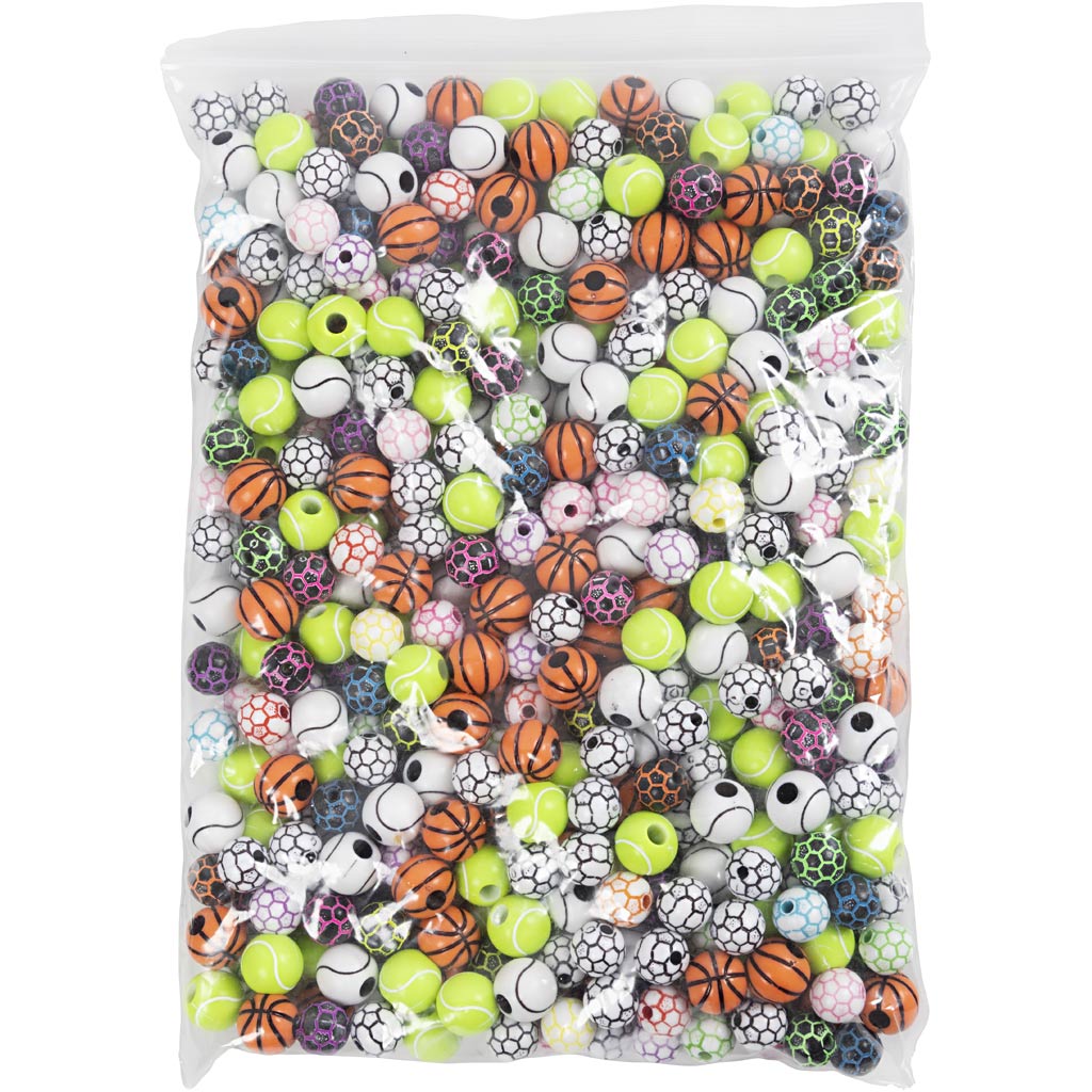 Perles de sport Creativ company, d 10+11 mm, diamètre du trou 1,5+3 mm, 270 gr 1 boîte