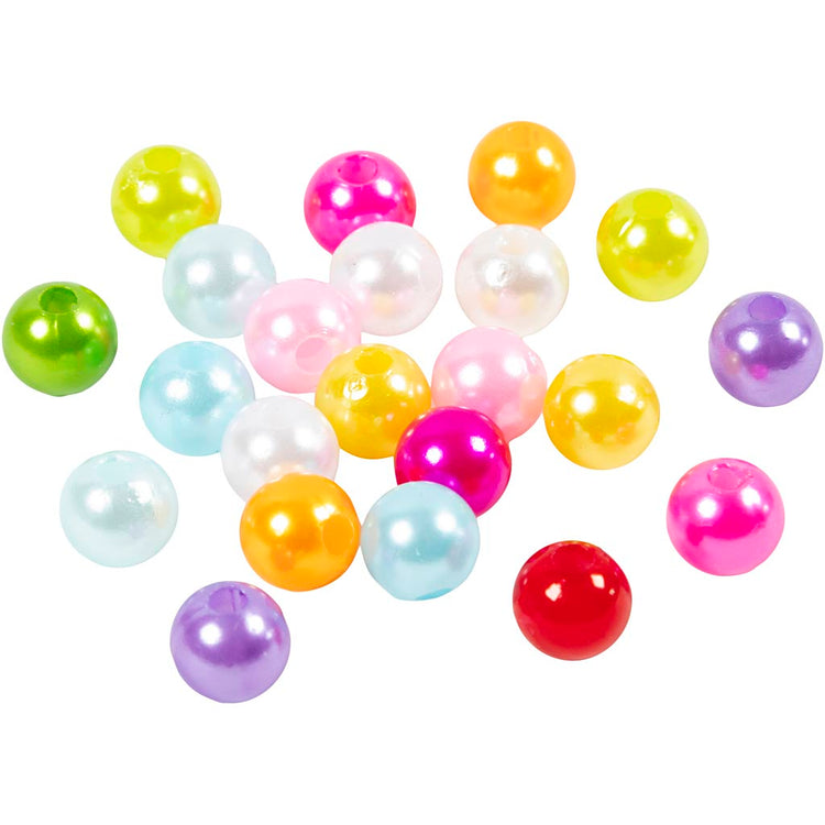 Creativ Company Washing Perles, D 8 mm, Taille du trou 1 mm, env. 2000 pièces, couleurs perlées, 500 g 1 sac