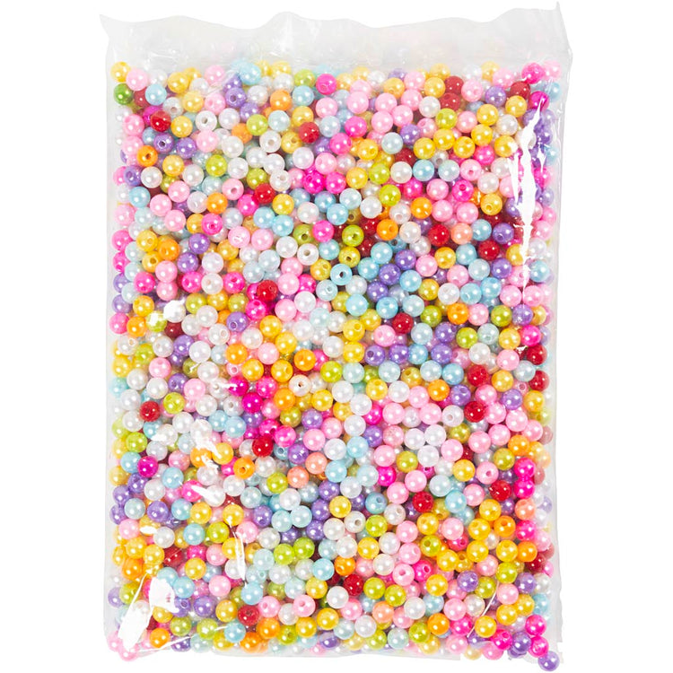 Creativ Company Washing Perles, D 8 mm, Taille du trou 1 mm, env. 2000 pièces, couleurs perlées, 500 g 1 sac