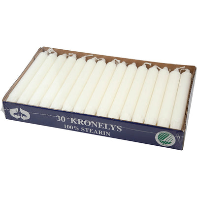 Bougies de compagnie Creativ, H: 20 cm, D 23 mm, blanc, 30 pièces 1 boîte
