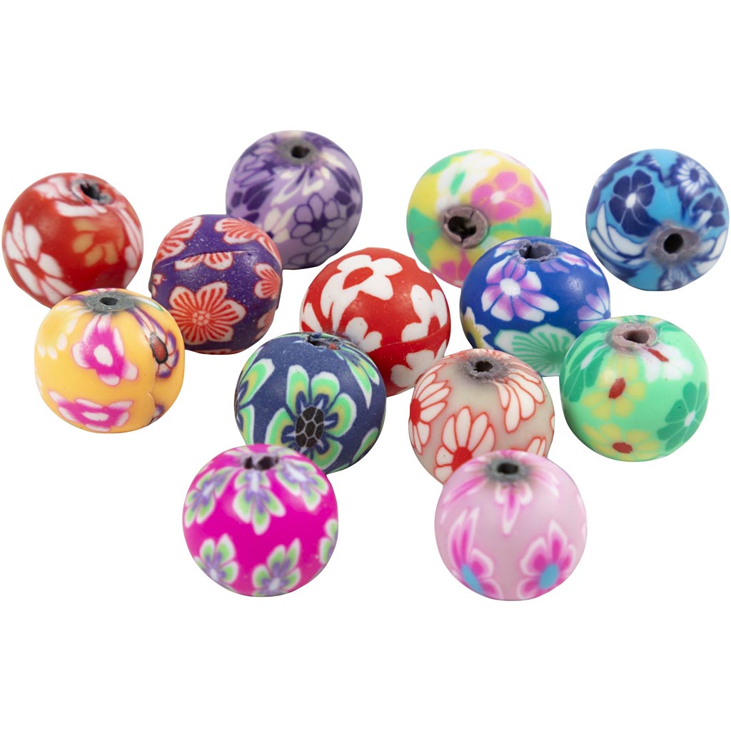 Creativ Company FIMO perles, d 10 mm, trou de trou 1 mm, 50 pièces 1 sac