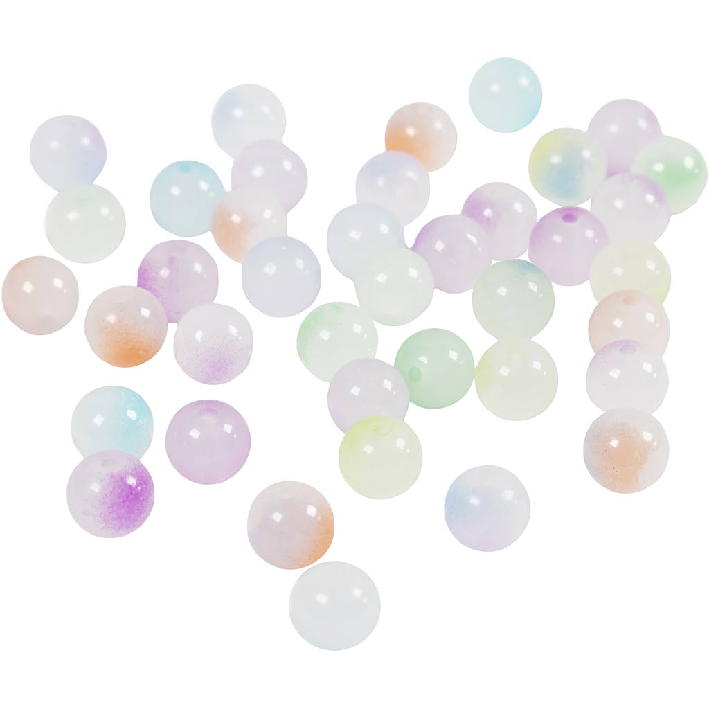 Perles princesse Creativ company, d 8 mm, diamètre du trou 1,5 mm, env. 900 pièces, différentes couleurs, 600 g 1 boîte