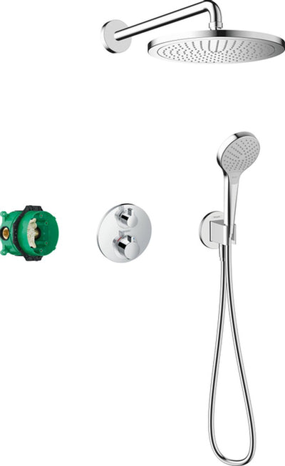 Hansgrohe croma - set de douche à encastrer - thermostat ecostat - 280 mm - 1 fonction jet - chrome
