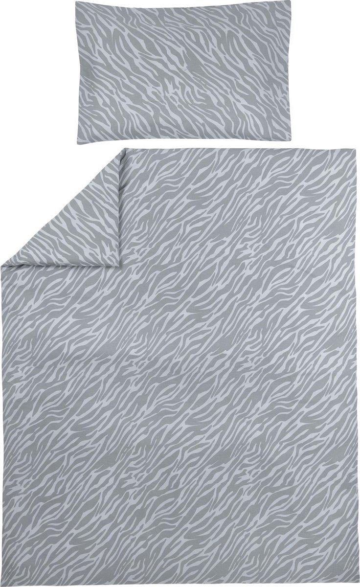 Meyco housse de couette bébé zèbre enfant - gris - 120x150cm