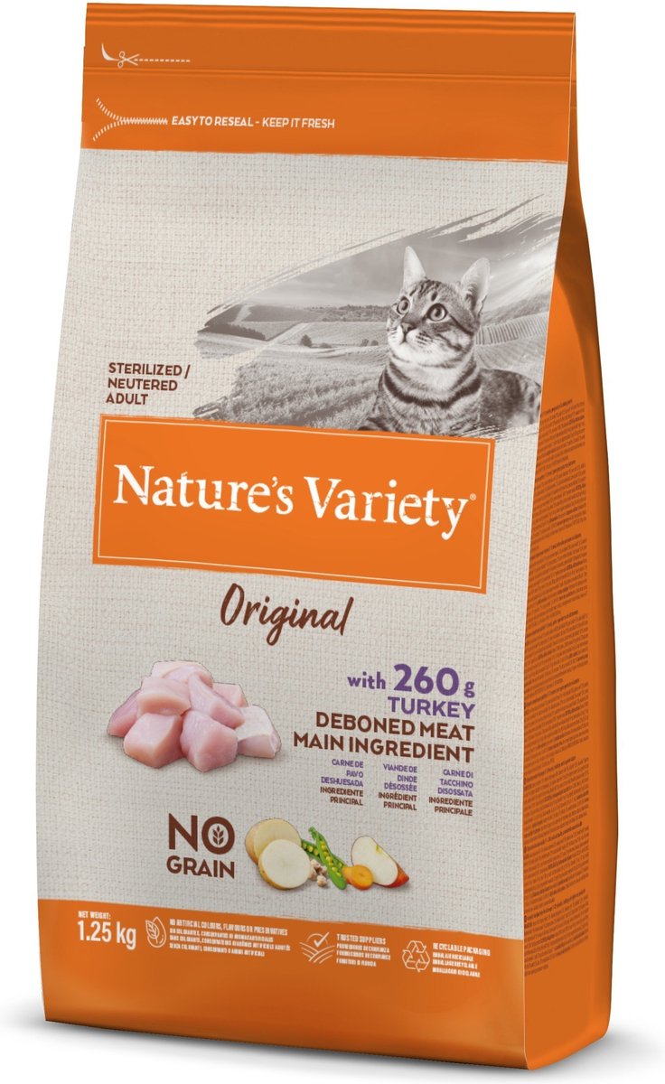 Natures Variété d'origine Turquie stérilisée sans céréale