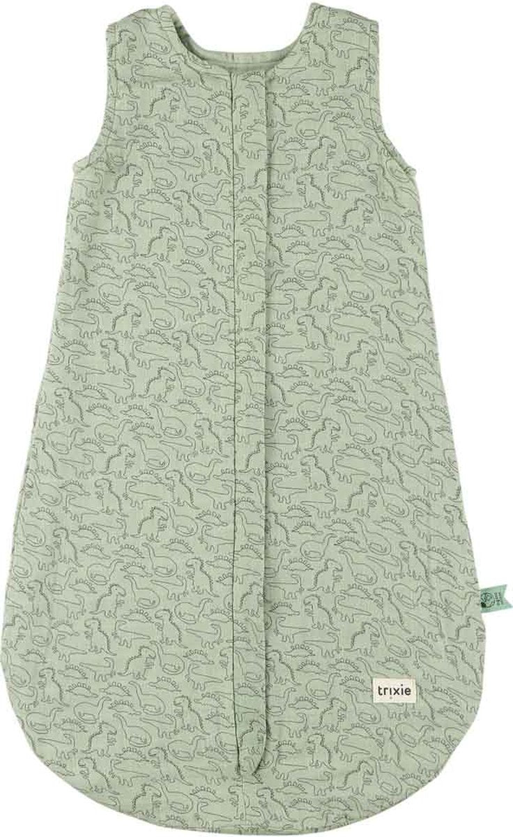 Gigoteuse bébé Trixie sans manches 70cm - coton vert dinosaure audacieux.