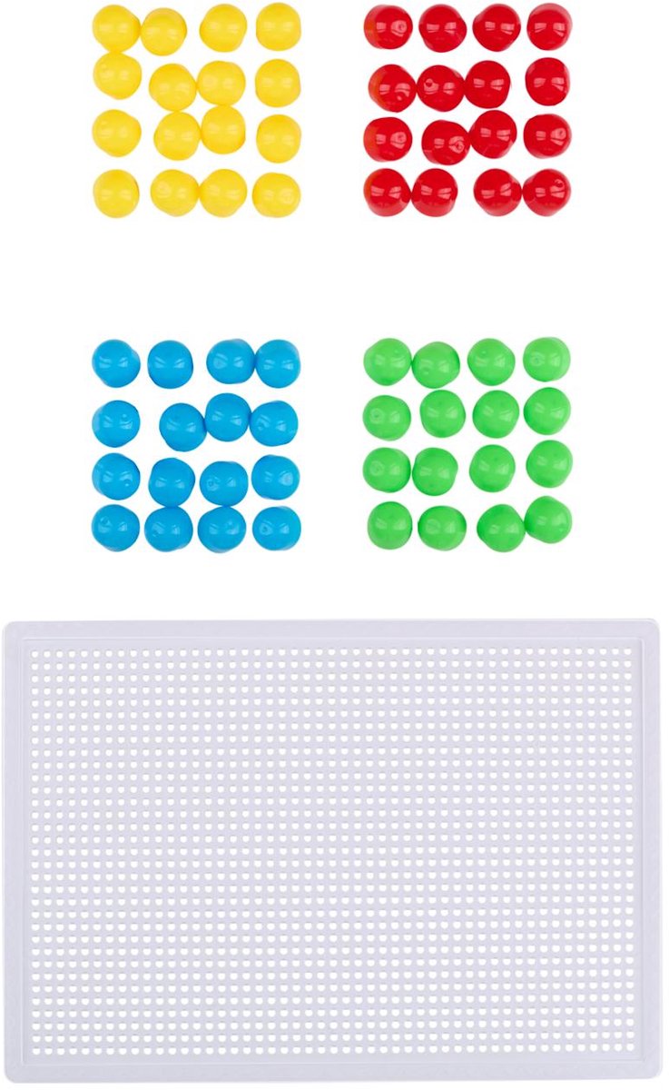 Eddy Toys Kit de construction d'ongles 67 pièces - Kit éducatif de construction d'ongles pour enfants avec chevilles et planche colorées - Jouets compacts pour le développement créatif - Plastique - à partir de 3 ans
