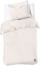 Dindi home housse de couette volant blanc - 140x220 - 100% coton - blanc cassé