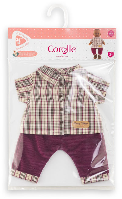 Chemise à carreaux avec pantalon Corolle petit explorateur - 36cm