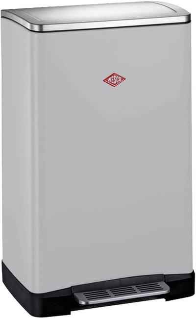 Séparateur de déchets Wesco big double boy | 36 litres | poubelle à pédale duo (2x18 litres) | métal - gris froid mat | poubelle