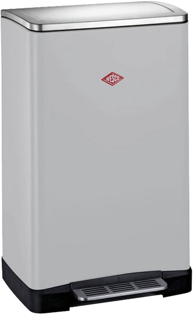Séparateur de déchets Wesco big double boy | 36 litres | poubelle à pédale duo (2x18 litres) | métal - gris froid mat | poubelle