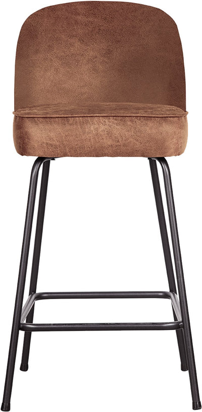 Chaise de bar Woood vogue 65 cm - cuir recyclé - cognac - 89x50x55