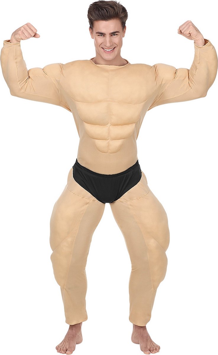 Widmann - costume de muscle gonflable - fanfaron du bodybuilder de gym - homme - beige - grand - vêtements de carnaval - déguisements