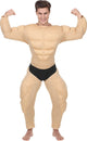 Widmann - costume de muscle gonflable - fanfaron du bodybuilder de gym - homme - beige - grand - vêtements de carnaval - déguisements