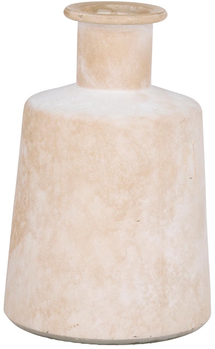 Vase décoratif Arti casa - vase beige pour la décoration intérieure - vase moderne pour fleurs et accessoires - ø11,5 x 18 cm - beige et blanc
