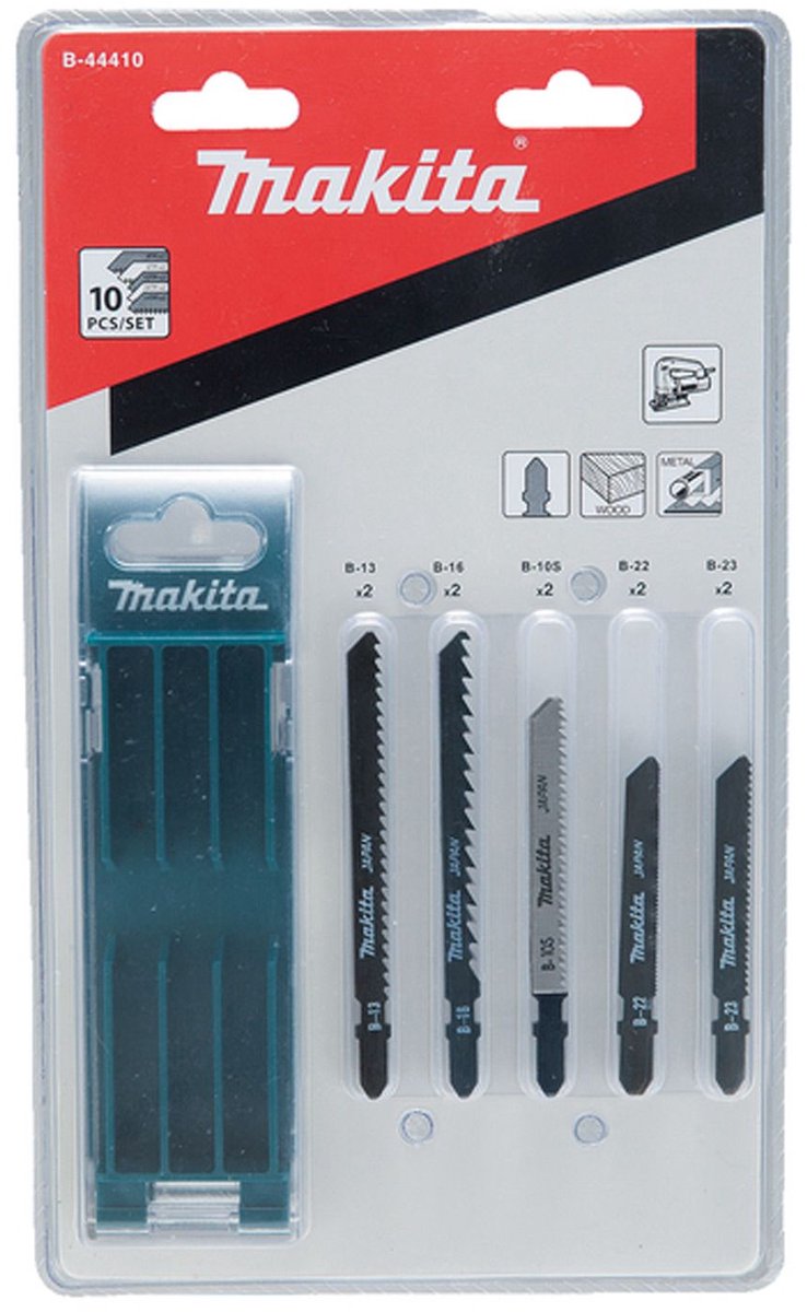 Makita b-44410 Jeu de 10 lames de scie sauteuse - bois métal
