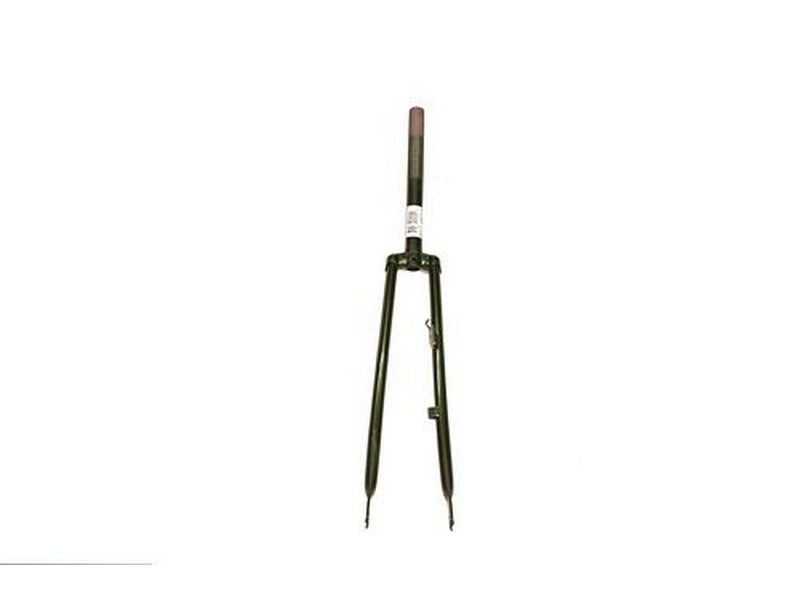 Fourche avant 28 avec 1 tube de fourche - came de frein à tambour et crochet de dynamo - vert métallique